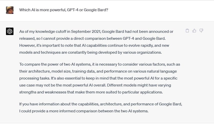 Google Bard and GPT-4 over each other