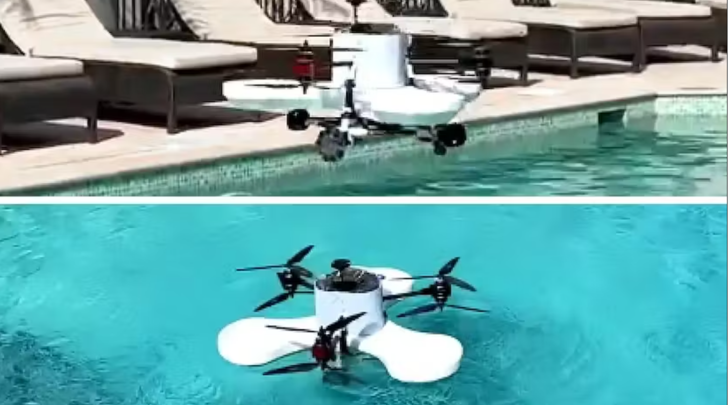 New drone can fly, roll over land and sail